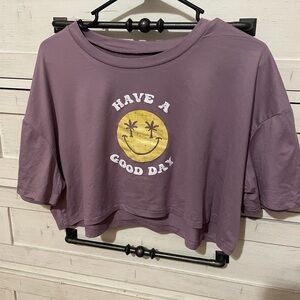 Purple Graphic Crop Top